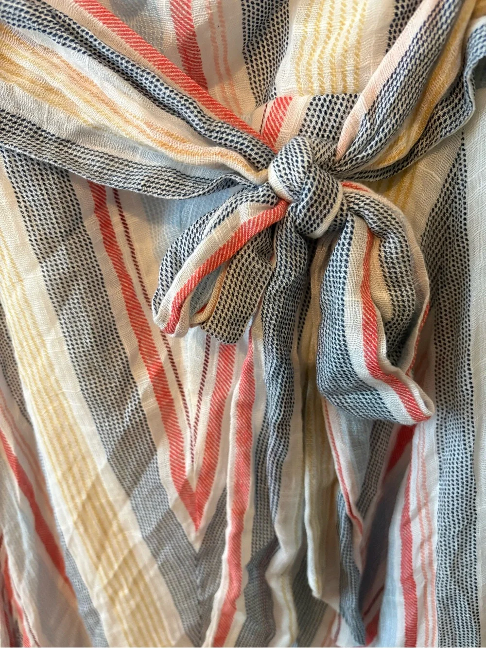 Versona Multicolor Striped Asymmetrical Ruffle Skirt - Picture 5 of 5